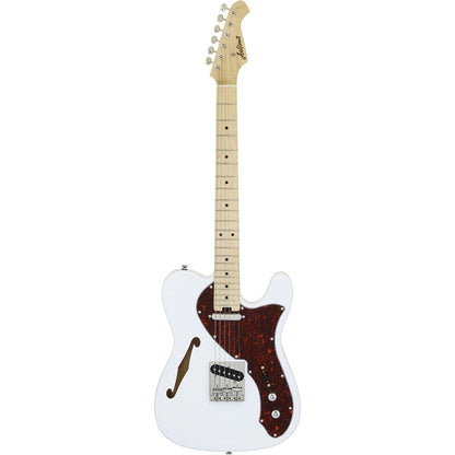 Aria 615-TL Series Semi-Hollow Electric Guitar in White Gloss Pickups: 2 x Single Coil