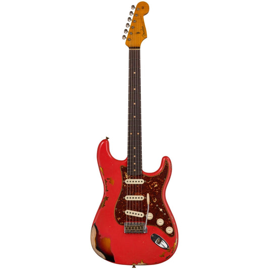 Fender Custom Shop Ltd Ed. '61 Stratocaster® - Heavy Relic®, Aged Fiesta Red Over 3-Colour Sunburst