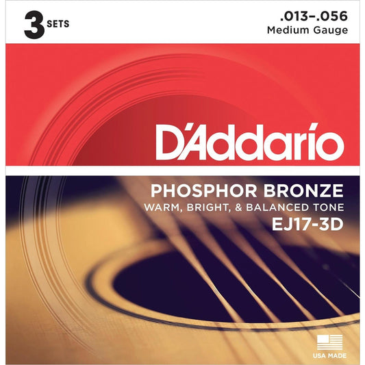 D'Addario EJ17-3D 3 Pack