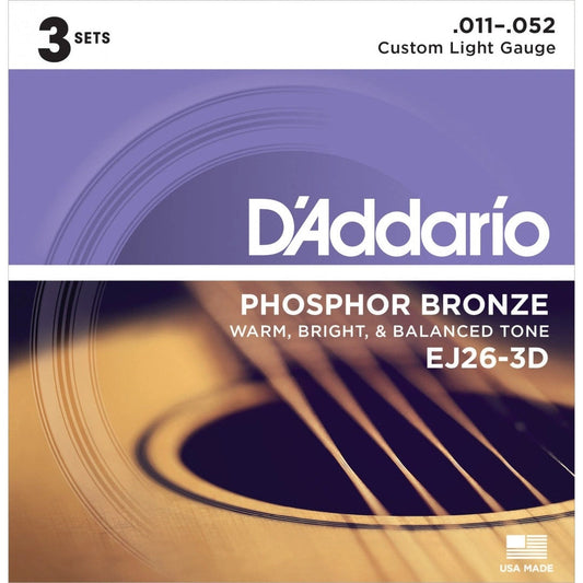 D'Addario EJ26-3D 3 Pack