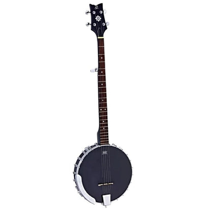 Ortega ORT-OBJE250OP-SBK, ORTEGA 5-STRING BANJO, ELECTRIC PICKUP, OPEN BACK, RAVEN SERIES