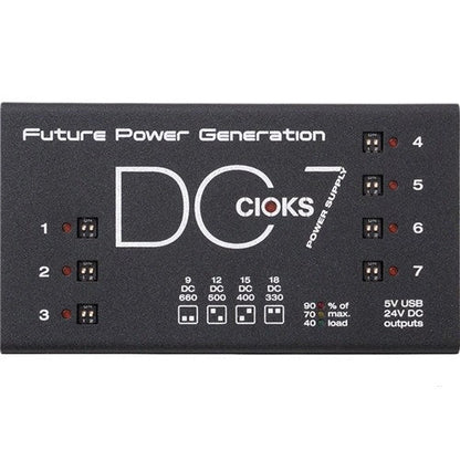 Cioks DC7 - 7 outlets in 7 isolated DC, 5v USB and 24V DC Aux Out with 2A max